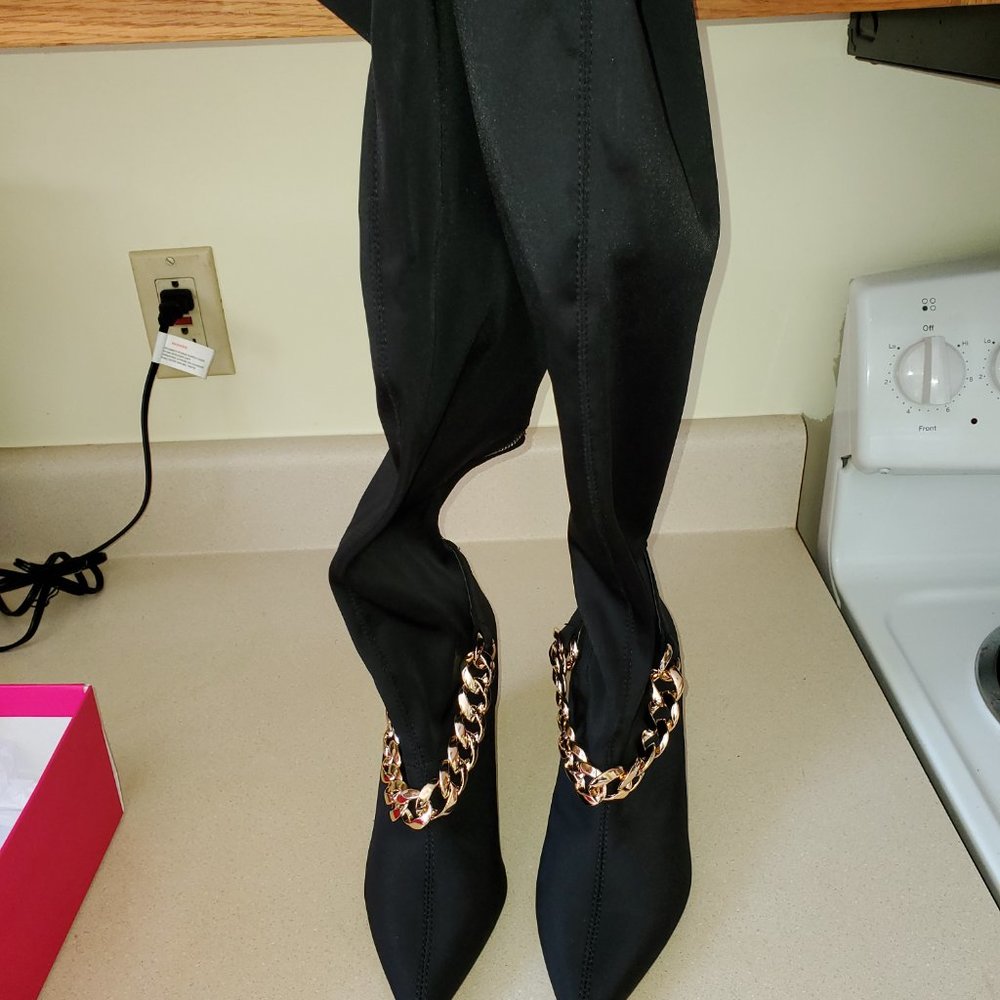 Shoe Dazzle Black Caviar Boots